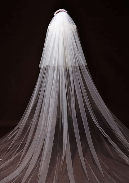 Two-tier Cathedral Bridal Veils With Lace