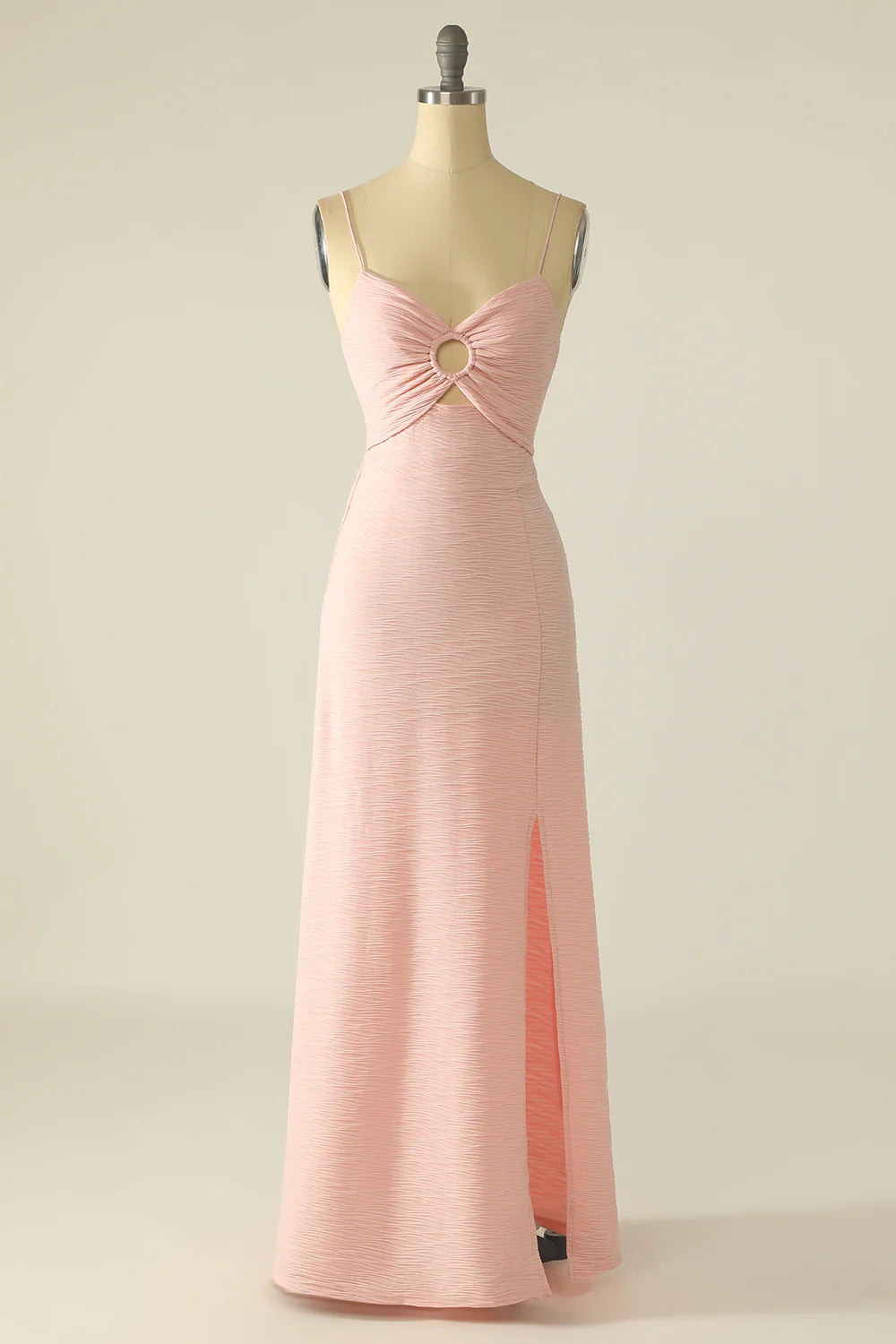 Spaghetti Straps Cut Out Wedding Guest Dress With Bow