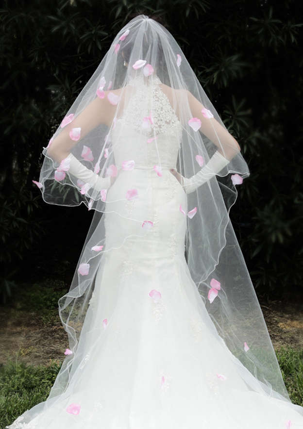 Two-tier Chapel Bridal Veils With Petal