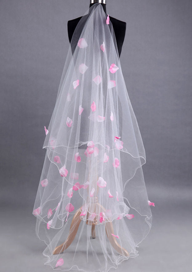 Two-tier Chapel Bridal Veils With Petal