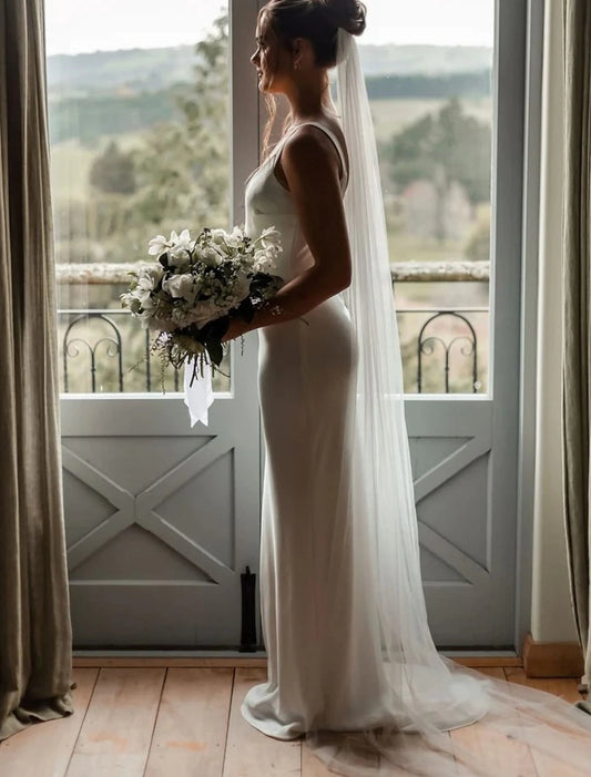 One-tier Formal Style / Simple / Classic & Timeless Wedding Veil Chapel Veils